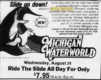 Michigan WaterWorld - 1983 Ad